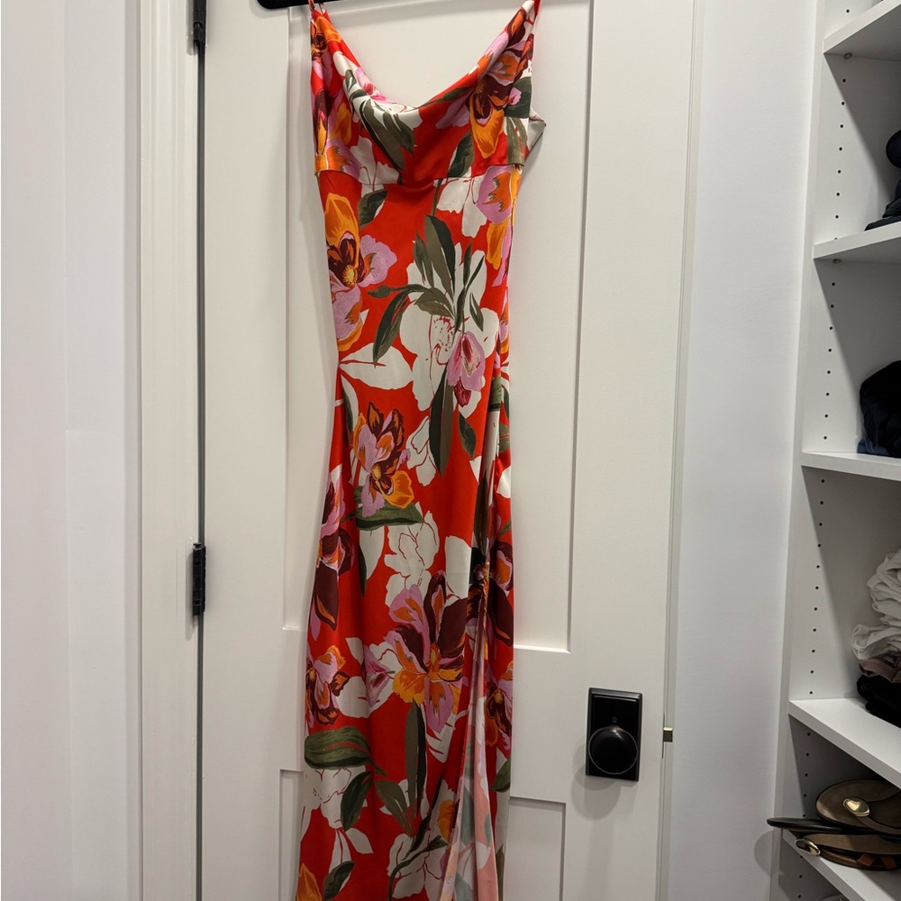 Adelyn Rae Silk Floral Dress